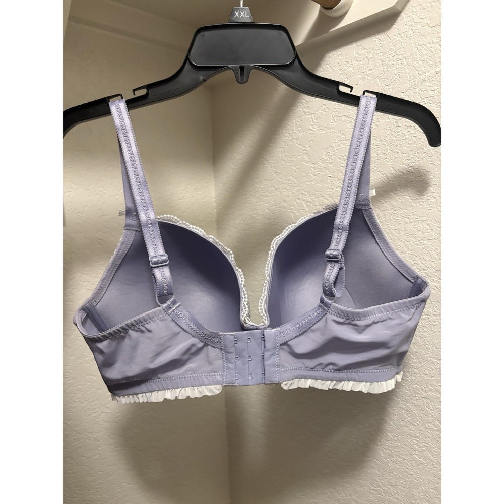 Adore Me Purple Floral Lace Underwire Full Coverage Contour Bra 38G Hook & Eye - Picture 3 of 9